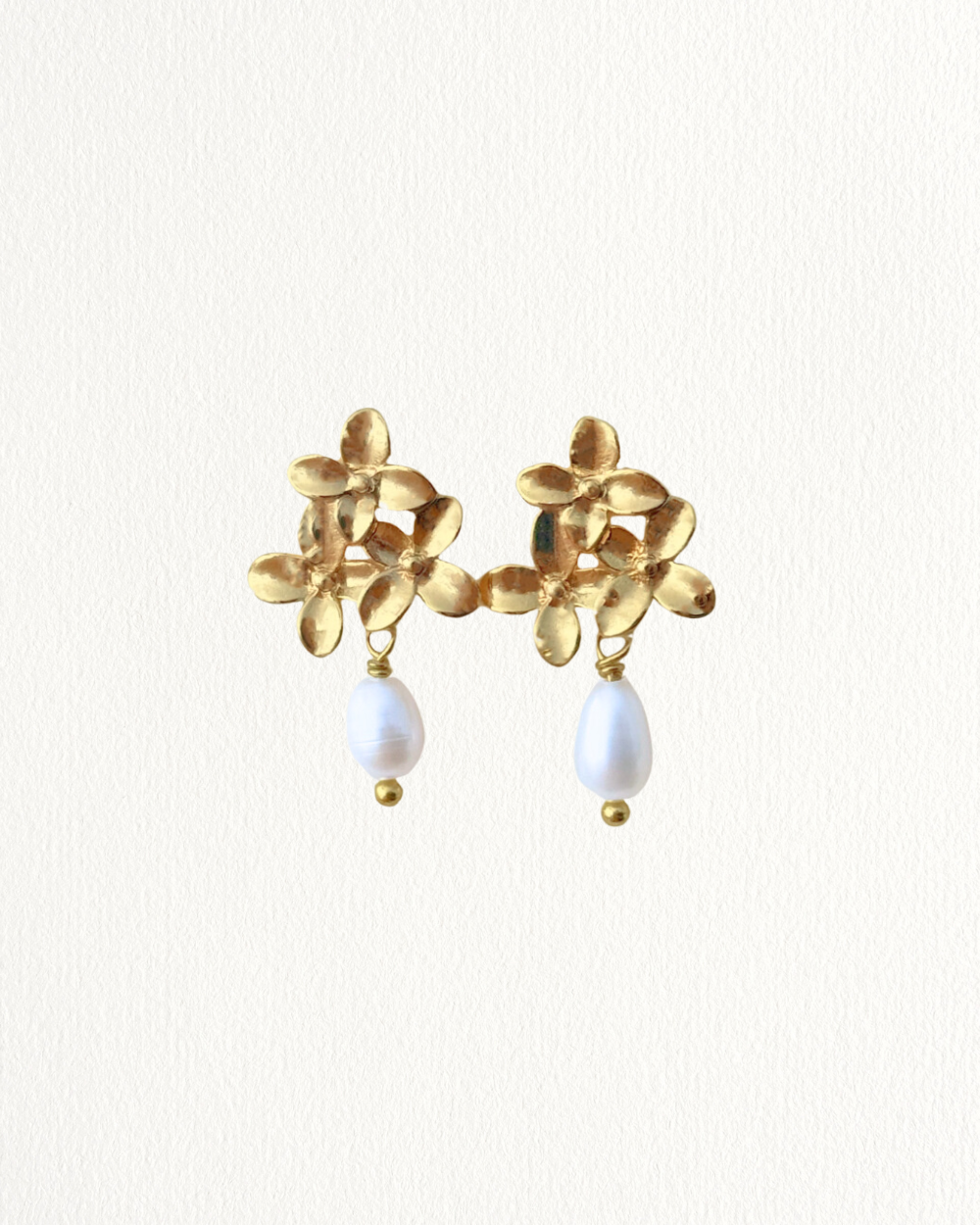 Augustine 18K Gold Flower Petal Pearl Stud Earrings